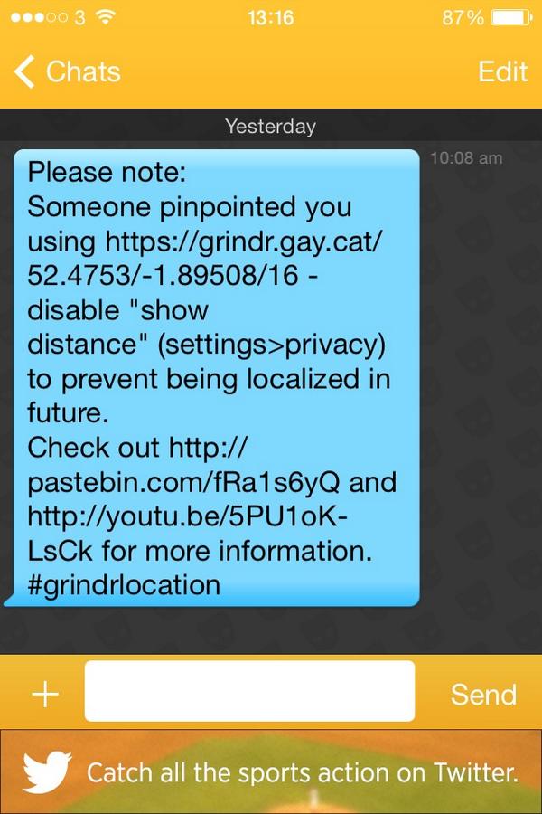 second warning from Grindr